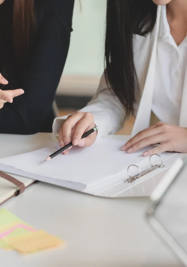 Home Business professionals reviewing documents together